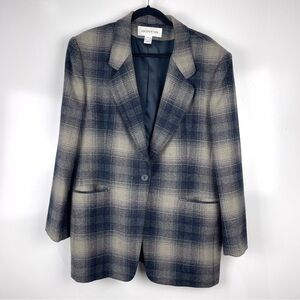 Jones New York Plaid Blazer Women’s Size 16 Oversized Vintage Preppy Workwear